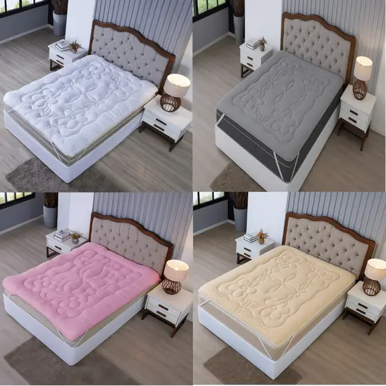 Pillow Top Casal Padrão Premium Extra Macio Micropercal 400 Fios  com Elástico