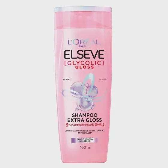 Shampoo Elseve Glycolic Gloss 400ml Extra Gloss Brilho Intenso E Cabelos Alinhados