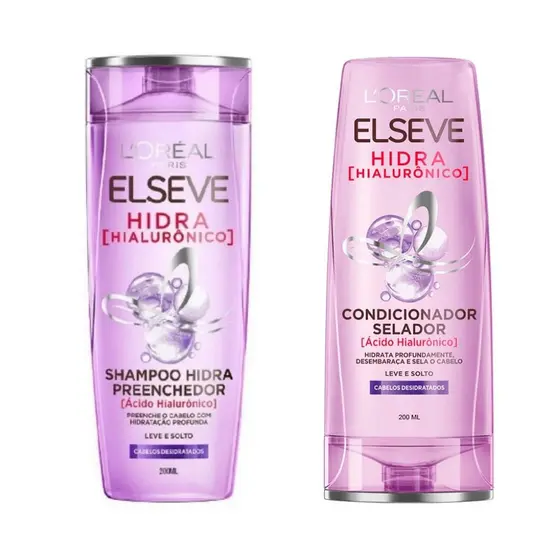 Kit Elseve Hidra Hialurônico Shampoo 200ml Mais Condicionador 200ml