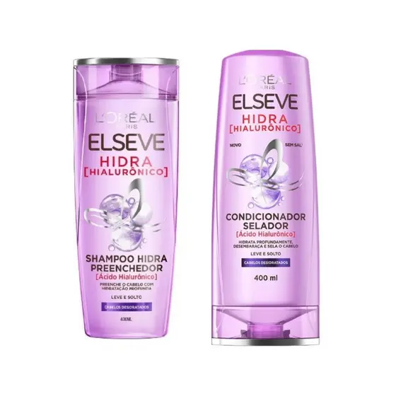 Shampoo 400ml + Condicionador 400ml Kit Elseve Hidra Hialurônico
