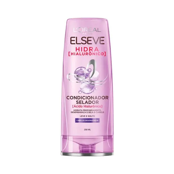 Condicionador Selador Elseve Hidra Hialurônico 200ml Hidrata Profundamente Desembaraça E Sela O Cabelo