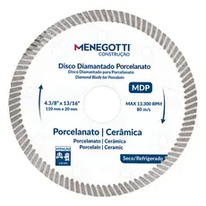 Disco Diamantado Porcelanato Fino 110mm 4.3/8 Menegotti