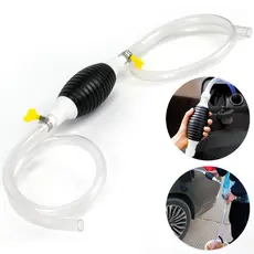 Bomba de Sucção Manual p/ Transferência Gasolina Água Líquidos c/ Mangueira e Abraçadeiras Prático