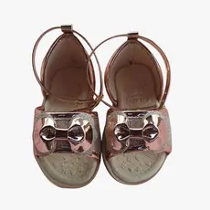Sandalia Dourada Laço Infantil Menina Ajuste Regulavel Sandalinha Delicada Confortavel Premium