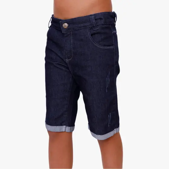 Kit Bermuda Jeans Shorts Infantil Juvenil Menino Moda Masculina Moderna Verão Lançamento 10 ao 16