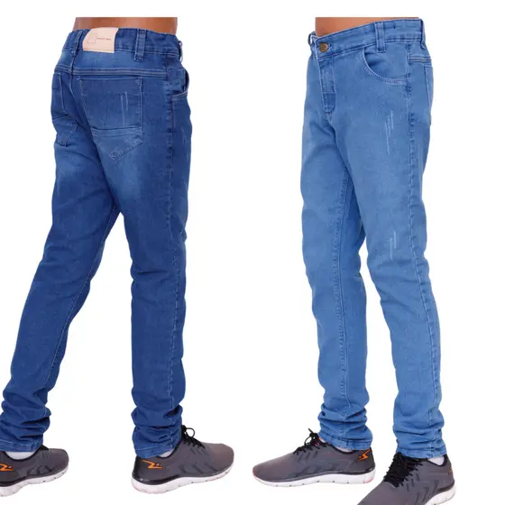 Kit 2 calça jeans masculina infantil menino