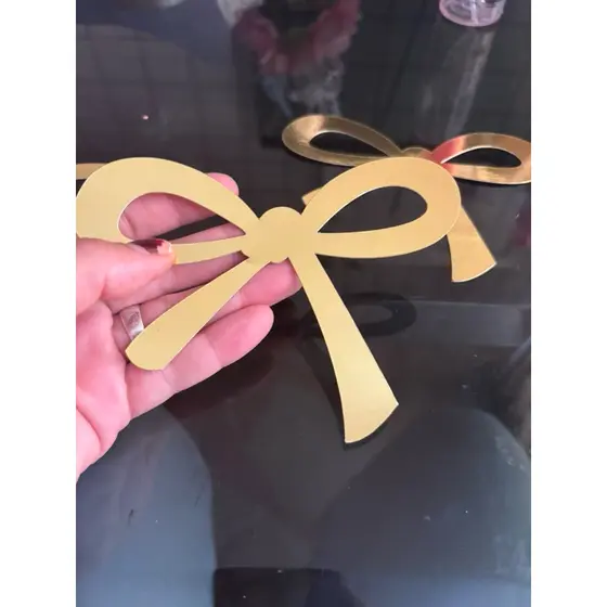 🎀 5 Laços Dourados Gigantes 10cm – Decoração de Árvore de Natal, Festa e Presentes 🎄✨