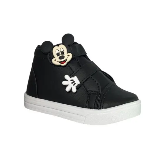 Tenis Cano Alto Mickey Preto Infantil Menino 20 Ao34