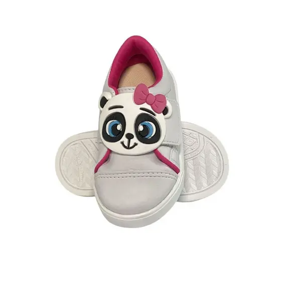 Tenis Infantil Menina Branco Panda 20 Ao 34