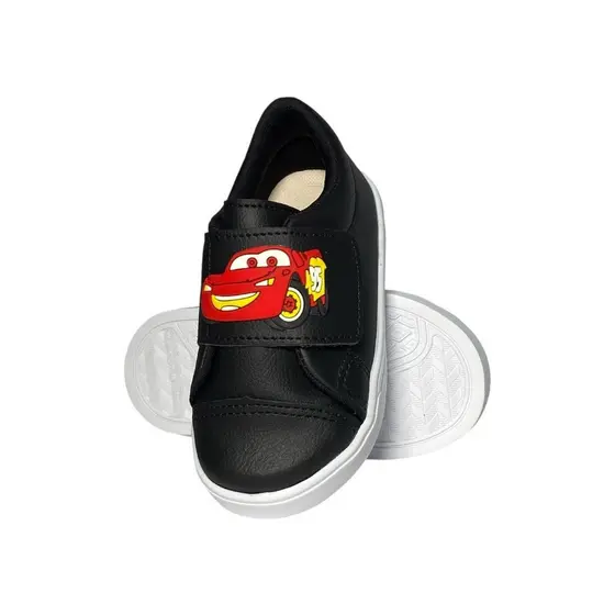 Tenis Infantil Menino Preto Carros 20 Ao 34