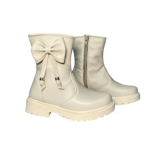 Bota tratorada com ziper  Fosco Laço Pingente Infantil Menina 20 Ao 34