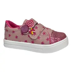 Tênis Infantil para Meninas Estilosas Rosa com Estrela 20 Ao 34