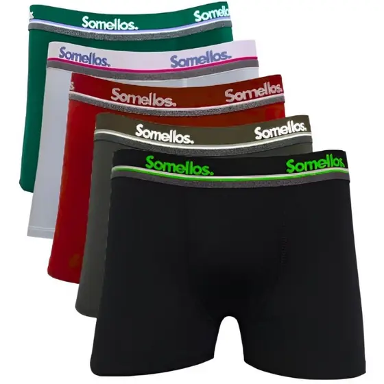 Kit 10 Cuecas Boxer Somellos Adulto Box Confortável Microfibra Masculino Premium com Forro