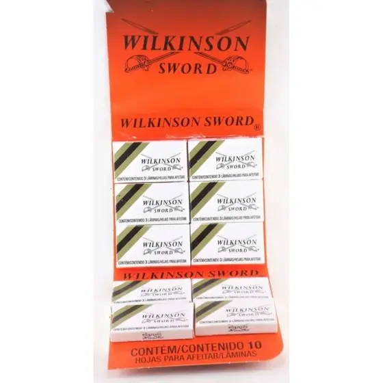 Lâminas de Barbear Giletes Gilete Wilkinson  Navalha Aço Original 1 Cartela Com 30 Unidades