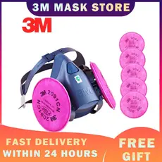 3M Máscara 7502 2091 P100 Indústria Trabalho Silicone Soldagem Fumaça Tinta Poeira Respirador Fibra De Vidro Spray Filtros 3M