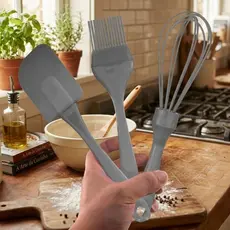 Kit Confeiteiro Silicone 3 Peças Profissional Fue Batedor Espátula Pincel Culinário Jogo Utensílios Cozinha Bolo Pão