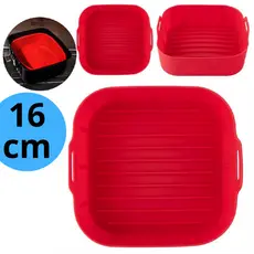Forma de Silicone Airfryer Quadrada Antiaderente Reutilizável Cesto Fritadeira Elétrica 16cm Forno Microondas Tapete