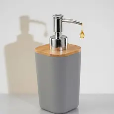 Dispenser de Sabonete Liquido Cinza Para Banheiro 400ML Saboneteira Lavabo Porta Detergente Cozinha Luxo