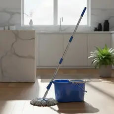 Mop Giratório Balde Inox Esfregão Limpeza Pesada Cabo Extensível Microfibra 360 Origina Dreno Rodo Mágico Profissional