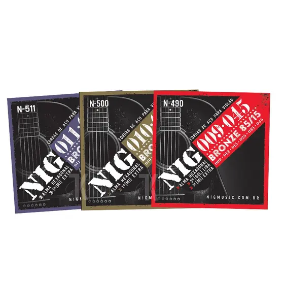 Encordoamento NIG P/ Violão Aço Bronze 85/15 - N490 / N500 / N511