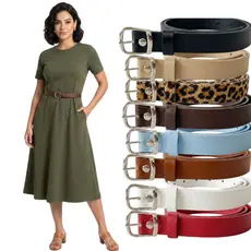 Cinto Feminino Fino 2cm Fivela Prata Básica Casual Elegante da Moda Fashion PP ao Plus Size - Elicelia
