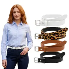 Cinto Feminino 2cm largura Couro Sintético Elegante com Fivela Prata casual PP ao G3 - Giovanna
