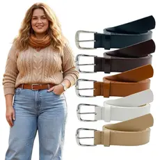 Cinto De Couro PU Feminino Moda Outono Estilo Inverno Com Fivela De Pino De Liga Para Calças Jeans 2.5cm - Tifany