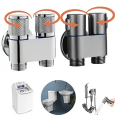 Registro Duplo Válvula Dupla Saída De Água 100% Metal Inox Ducha Banheiro Vazo