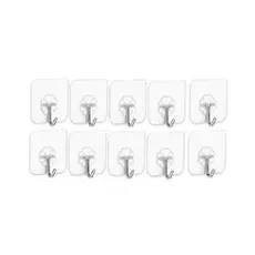 Kit10/20/30/50 Ganchos Adesivos Parede Multi Funcional Autocolante Casa Cozinha Quarto Banheiro Organizado Transparente