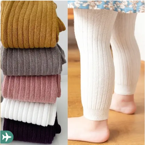 Leggings Casuais De Cor Sólida Para Meninas De 1 Peça Meia-Calça De Malha Quente Outono E Inverno Estilo Combinado ZYOOU