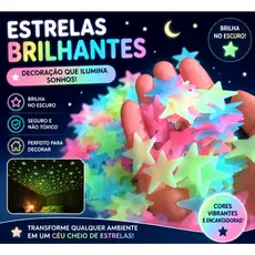 Estrelas Neon que Brilham no Escuro Fluorescentes 100 unidades Decoração de Quarto para Teto de Criança Zyoou