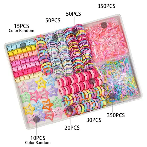 Conjunto De Gravata De Cabelo Colorida De 875 Peças Para Meninas Acessórios De Arco De Unicórnio E Estrela