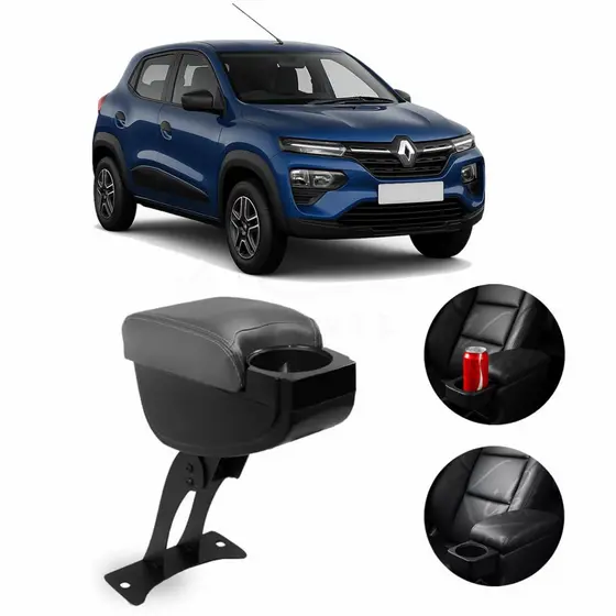 Apoio de Braço Encosto Kwid 2017 a 2025 Console Central C/ Porta Copos e Porta Objetos
