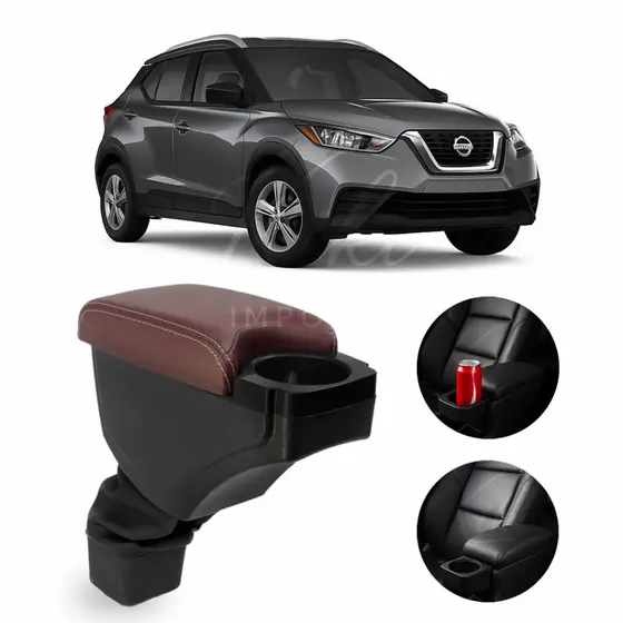 Apoio de Braço Encosto Nissan Kicks 2016 a 2025 C/ Porta Copos Console Central e Porta Objetos