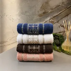 Kit 4 Toalhas de Rosto Luxo Premium Grossa Bordada Felpuda 48x76cm Ultra Macia 100% Algodão Puro