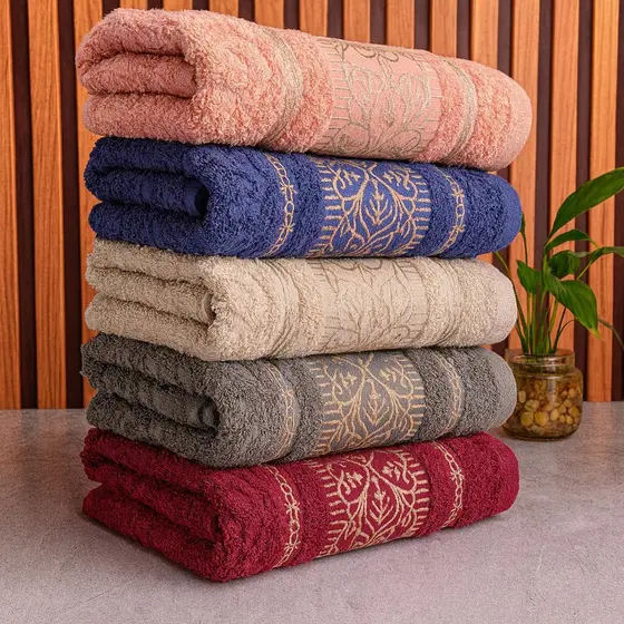 KIT 5 Toalhas de Rosto Luxo Premium Grossa eBordada Felpuda 48x76cm Ultra Macia 100% Algodão Puro