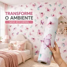 Papel de Parede 3D Infantil Borboleta 5 METROS x 45CM Adesivo Autocolante para Sala, Quarto