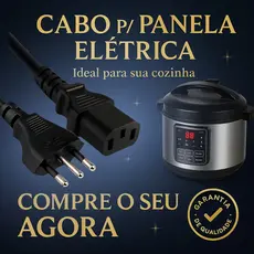 Tomada Para Panela Elétrica 3 Pinos 10A 1,5m Cabos Fio de Energia Cabo de Força Panela de Arroz
