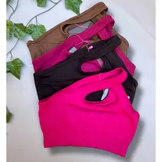 conjunto modelador cintura alta canelado top assimétrico importado academia fitness