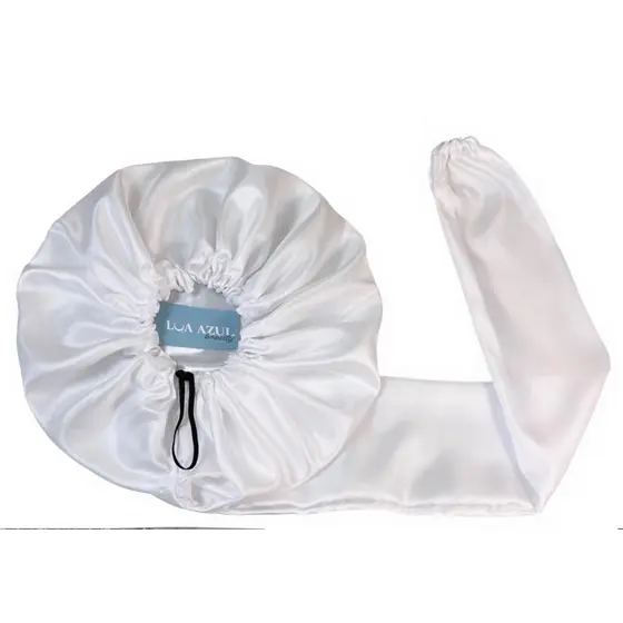 Touca Difusora Secadora Cetim Seda Anti Frizz Lua Azul Beauty Com Bag de Cetim para Transporte