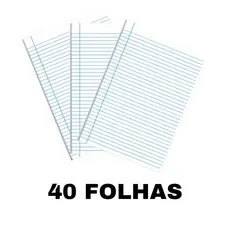 PAPEL FOLHA DE ALMAÇO COM PAUTA E MARGEM 40 FOLHAS