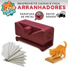 Cortador de Papelão Bidirecional Ambidestro para Arranhadores de Gato -  Azul CORTACAIXA