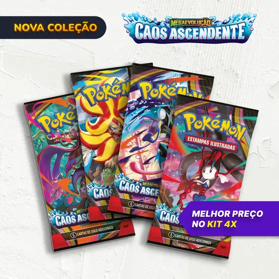 Kit Boosters Pokémon TCG Caos Ascendente | Escolha 1, 2, 3 ou 4 Packs