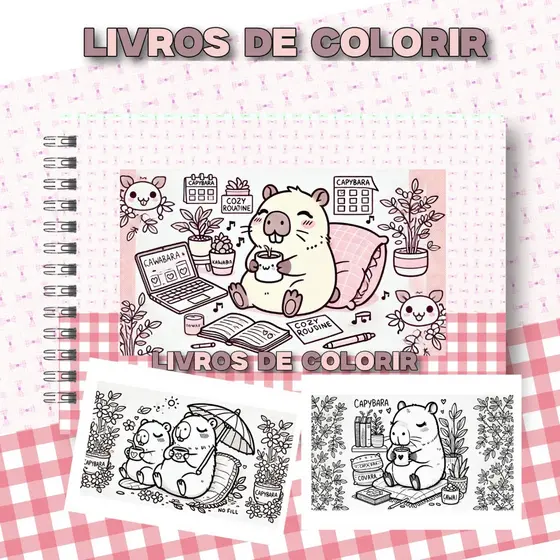 Livrinho de Colorir Personalizado – 50 Páginas • Capa Dura • Papel 120g