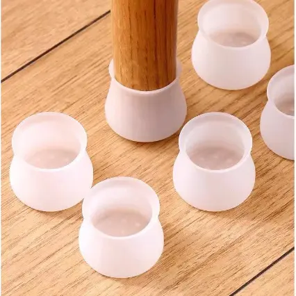 Kit 12/24 Protetor de Silicone Para Pés de Cadeira e Mesa Pés Pezinho Redondo