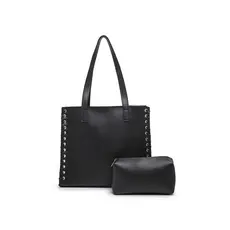 Bolsa grande feminina brinde necesser preta excelente acabamento promoção