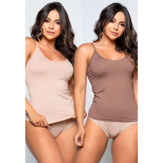 Kit 2 Camiseta Regata Básica Feminina Segunda Pele Blusinha Alcinha