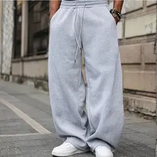 Calça Moletom Wedy Larga Oversized Estilosa Moda Jovem Flanelado Sem Barra