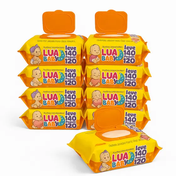 Caixa Com Lenços Toalhas Umedecida Premium Mimo Recem Nascido Bebe Atacado Promoção