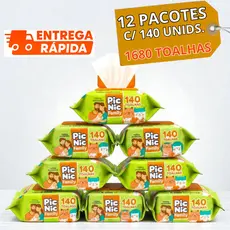 Caixa 12 Pacotes Lenço Umedecido Bebe e Adulto Toalha Umidecida Lencinho Toalhinha Fabrica Atacado